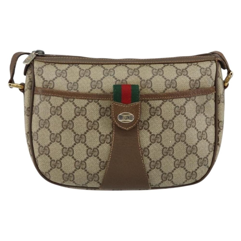 Gucci GG Supreme Web Shoulder Bag Beige